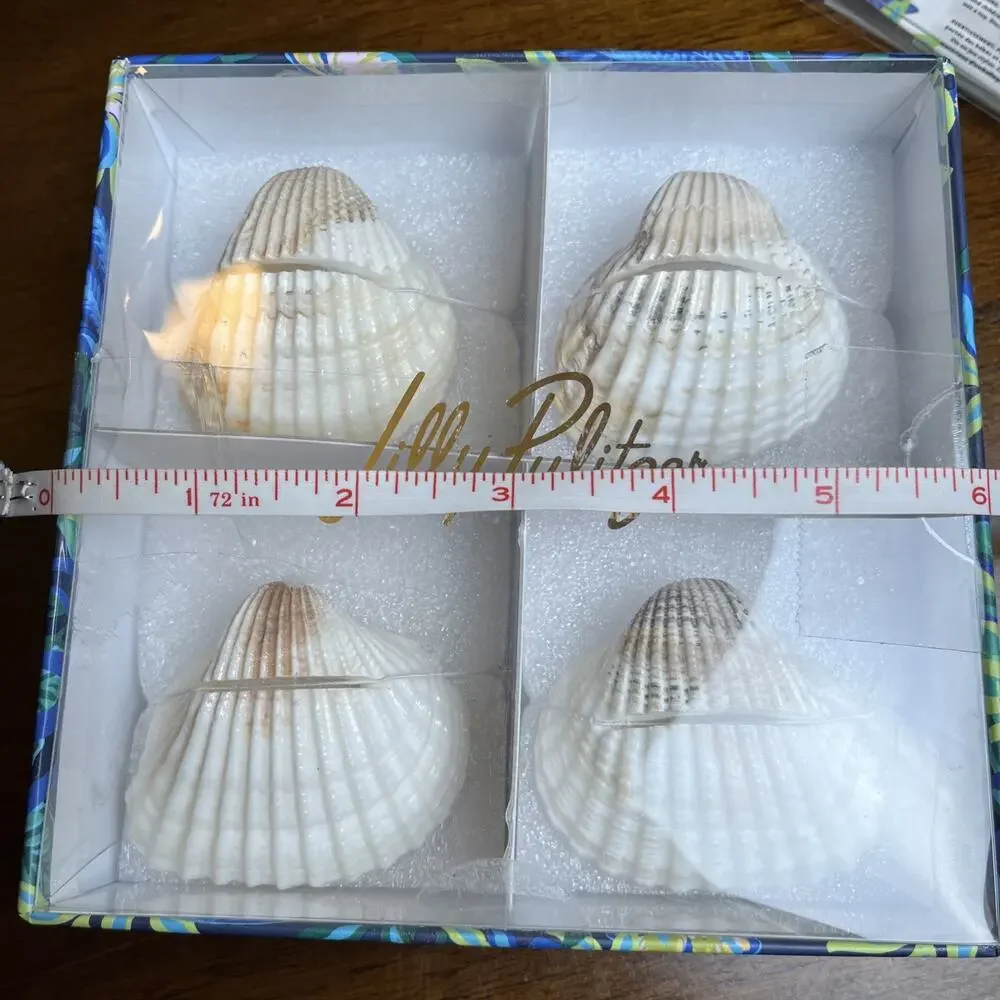 Lilly Pulitzer Seashell Beach Place Card Holder Set of 4 w/set of 12 Table Cards